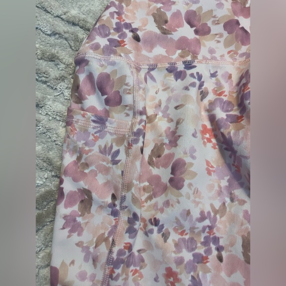 πΈπ€ RBX Floral watercolor print M Leggings large cell phone pocket on each side - Picture 2 of 8